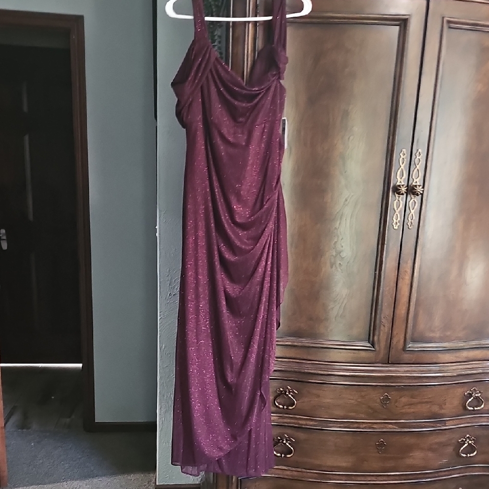 Alex Evenings Burgundy Draped Gown